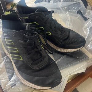 Adidas Men's Black and Neon Athletic Shoes